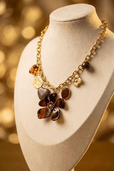 Collier Maya en acier inoxydable doré